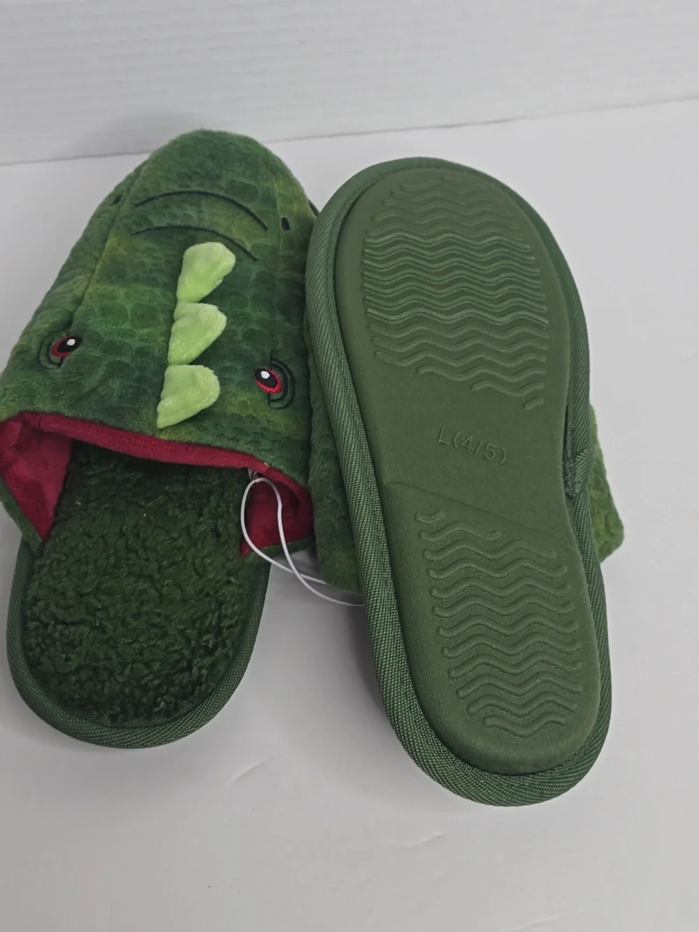 Cat & Jack Dino Scuff Slippers Kids Size Large 4/5